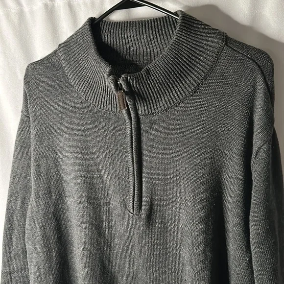 Simply Styled Argyle Sweater Gray Quarter Zip Size XL NEW - Picture 2 of 8